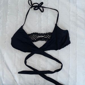 Black wrap bikini top